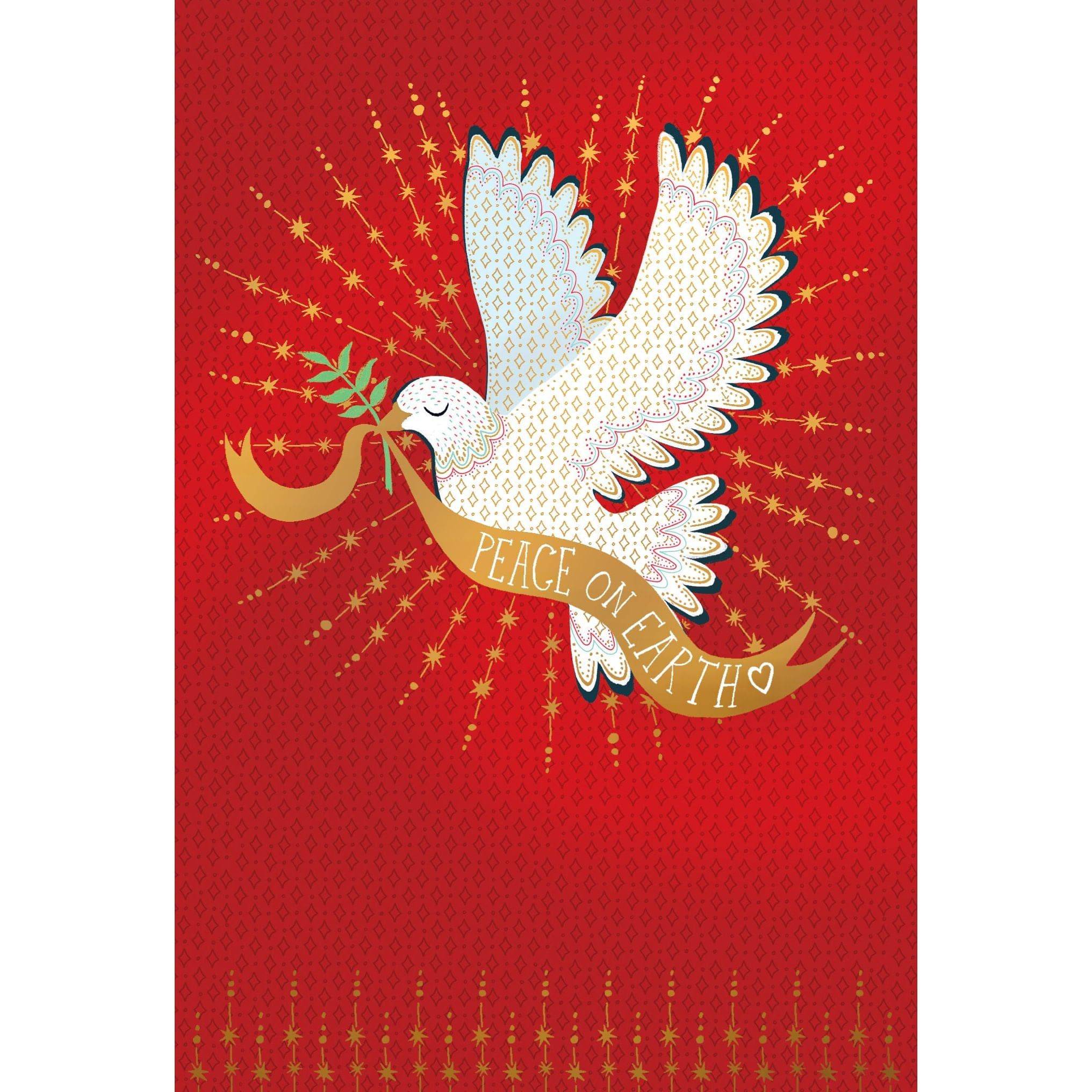 Peace on Earth dove Christmas card by Pictura featuring a seasonal design with a dove and festive holiday imagery.